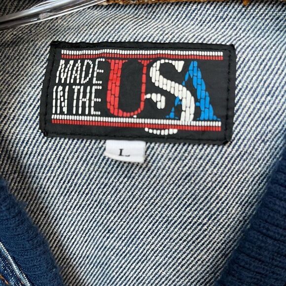 Vintage 90s Super Chevy Show Embroidered Denim Jacket Unisex LG USA - Picture 4 of 9